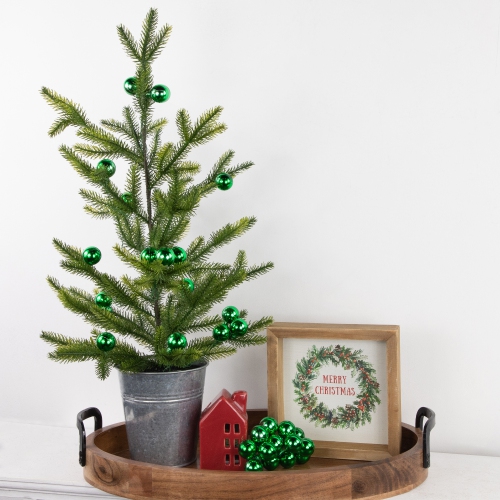 Shatterproof Ball Ornament Christmas Pick - 6.75" - Green