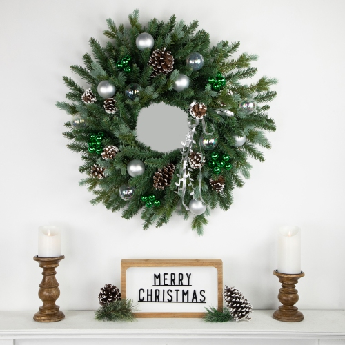 Shatterproof Ball Ornament Christmas Pick - 6.75" - Green