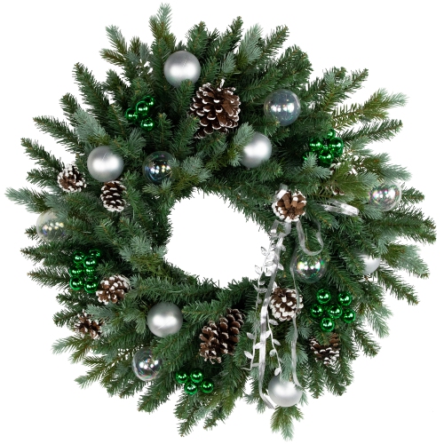 Shatterproof Ball Ornament Christmas Pick - 6.75" - Green