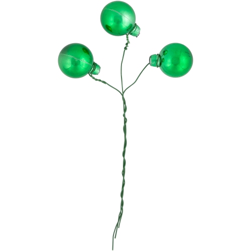 Shatterproof Ball Ornament Christmas Pick - 6.75" - Green