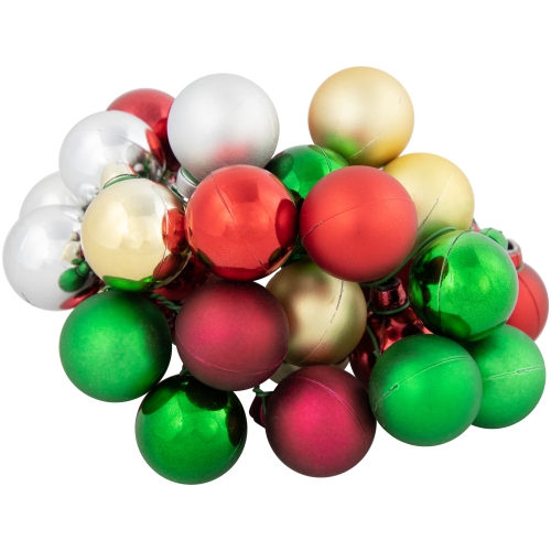 NORTHLIGHT  Shatterproof Ball Ornament Christmas Pick - 6.75" - Traditional Colors