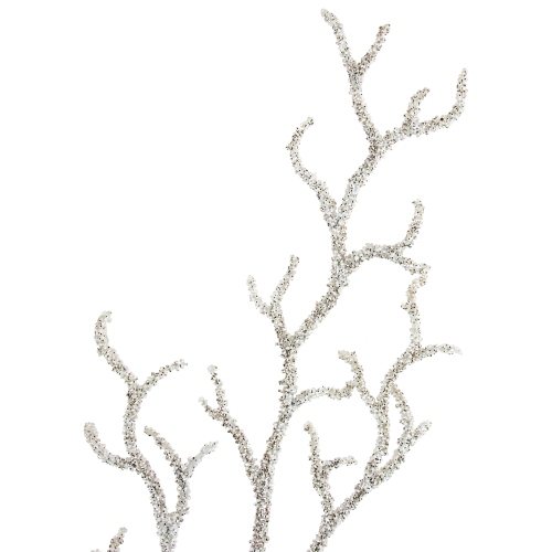 30" Glittered White Artificial Twig Christmas Spray