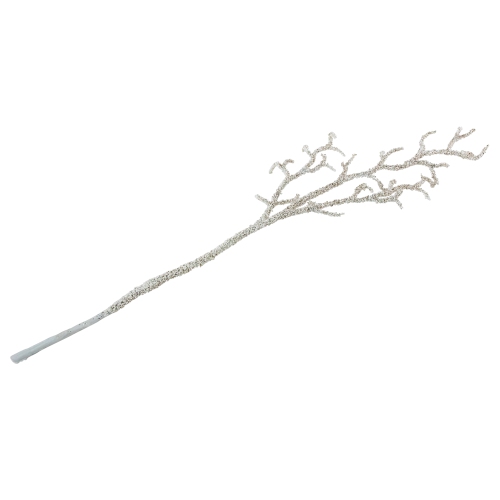 30" Glittered White Artificial Twig Christmas Spray
