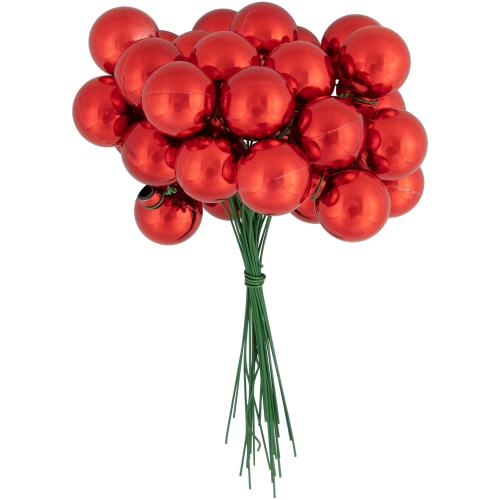 Red Shatterproof Ball Ornament Christmas Pick - 6.75" - Red