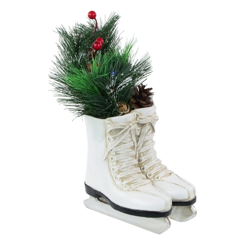 NORTHLIGHT  Led Lighted Ice Skates With Floral Arrangement Christmas Decoration - 12" I love it