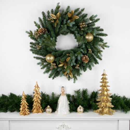 Shatterproof Ball Ornament Christmas Pick - 6.75" - Gold