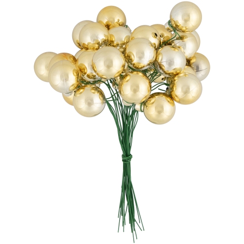Shatterproof Ball Ornament Christmas Pick - 6.75" - Gold