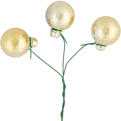 Shatterproof Ball Ornament Christmas Pick - 6.75" - Gold