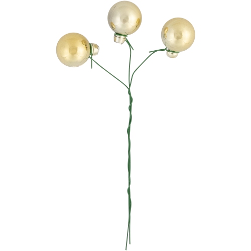Shatterproof Ball Ornament Christmas Pick - 6.75" - Gold