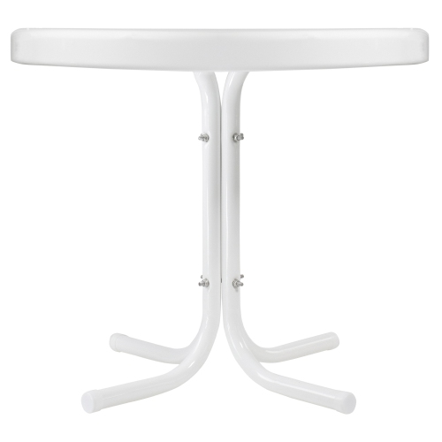22" Outdoor Retro Tulip Side Table, White