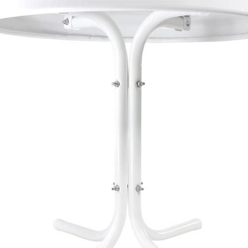 22" Outdoor Retro Tulip Side Table, White