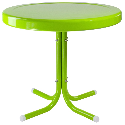 NORTHLIGHT  22" Outdoor Retro Tulip Side Table, Lime In Green