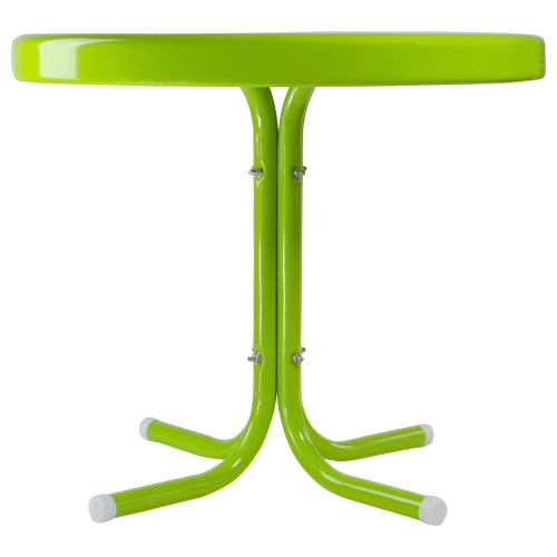 22" Outdoor Retro Tulip Side Table, Lime Green