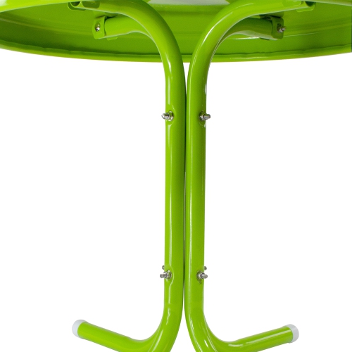 22" Outdoor Retro Tulip Side Table, Lime Green