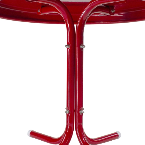 22" Outdoor Retro Tulip Side Table, Red