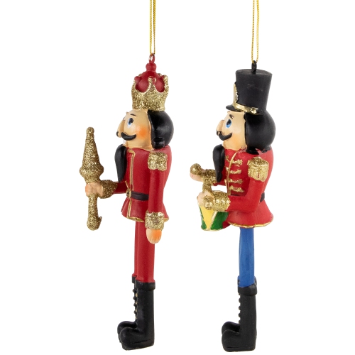 Set of 2 Nutcracker King and Soldier Christmas Ornaments 5.75"