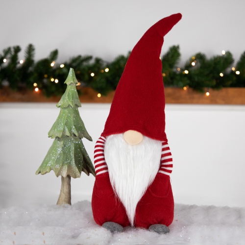 Plush "Hands in Pocket" Boy Gnome Christmas Figure - 20" - Red and White