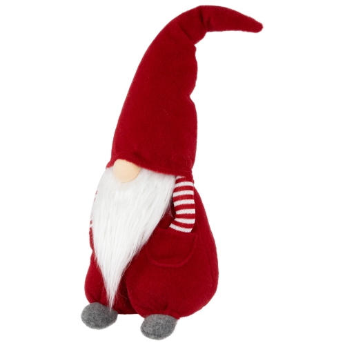 Plush "Hands in Pocket" Boy Gnome Christmas Figure - 20" - Red and White