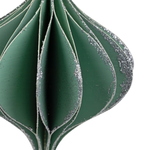 Glittered Onion Christmas Ornament - 4.25" - Green