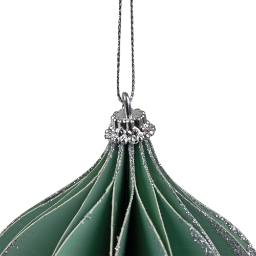 Glittered Onion Christmas Ornament - 4.25" - Green