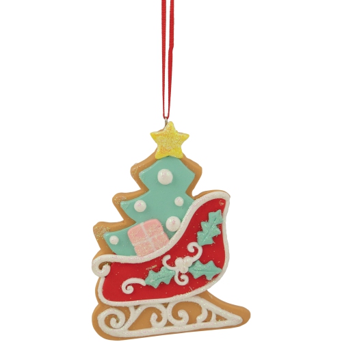 NORTHLIGHT  3.5" Glittered Christmas Sleigh Cookie Ornament