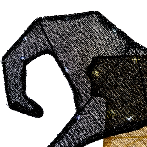 LED Lighted Tinsel BOO Outdoor Halloween Sign Decoration - 50" - Clear Lights