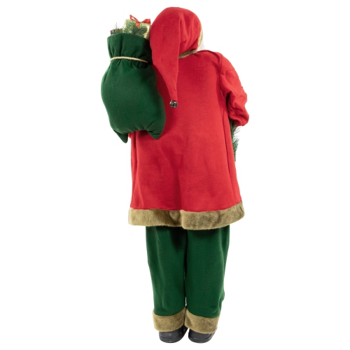 60" Santa Claus with Wreath and Gift Bag Standing Christmas Figure