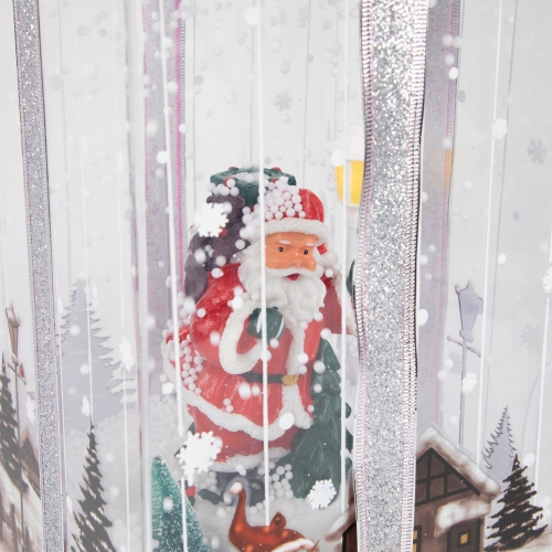 Boîte-cadeau lumineuse et musicale avec ruban de décoration de Noël - 12 po