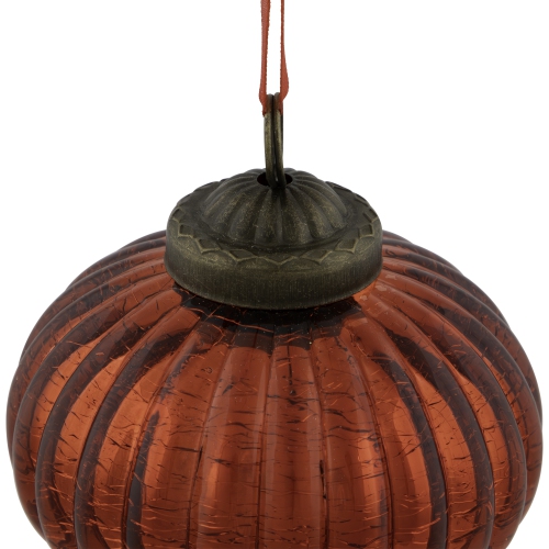 3" Red Crackle Glass Onion Christmas Ornament