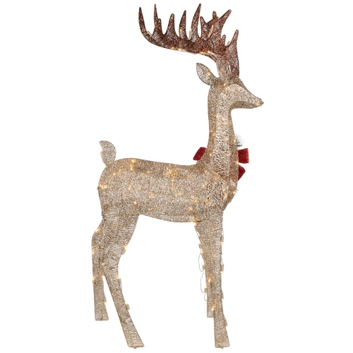 48" Pre-Lit LED Champagne Deer Outdoor Christmas Decoration