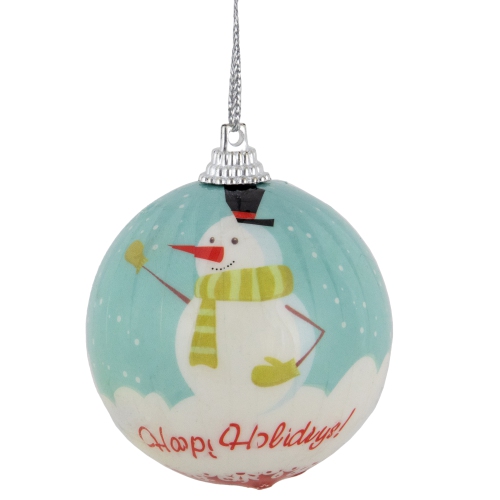Snowmen Decoupage Christmas Ball Ornaments - 2.25" - 14ct
