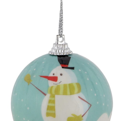 Snowmen Decoupage Christmas Ball Ornaments - 2.25" - 14ct