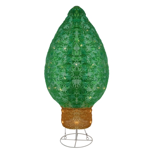 NORTHLIGHT  Led Lighted Retro Bulb Outdoor Christmas Decoration - 32" - Warm White - In Green