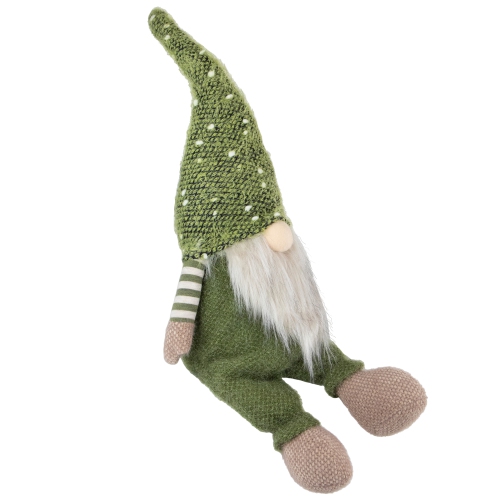 Sitting Christmas Gnome Decoration - 20.5" - Olive Green