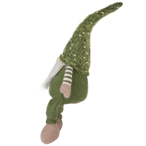 Sitting Christmas Gnome Decoration - 20.5" - Olive Green