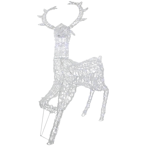 Commercial Grade Acrylic Reindeer Outdoor Christmas Decoration - 46.5" - Pure White LED