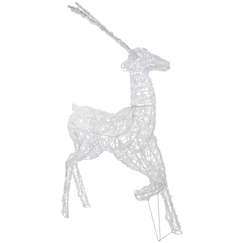 Commercial Grade Acrylic Reindeer Outdoor Christmas Decoration - 46.5" - Pure White LED