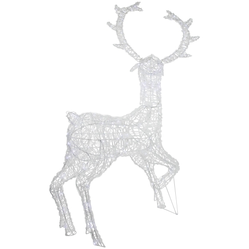 Commercial Grade Acrylic Reindeer Outdoor Christmas Decoration - 46.5" - Pure White LED