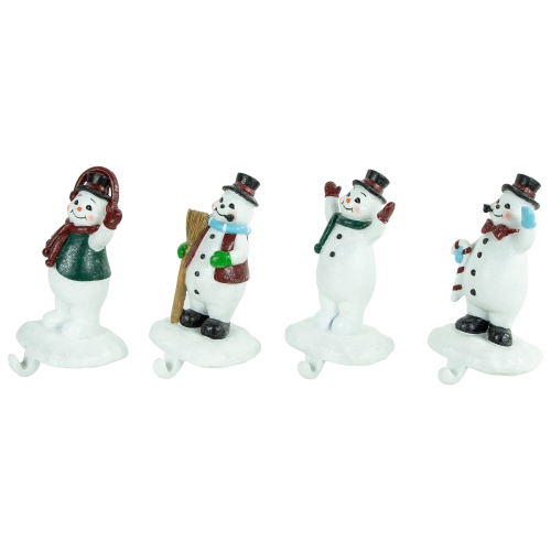 Winter Ready Glitter Snowman Christmas Stocking Holders - 7" - Set of 4
