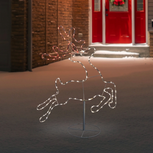 36" Lighted Running Reindeer Silhouette Outdoor Christmas Decor