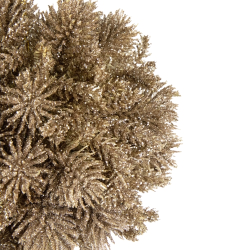 Glitter Pine Christmas Ball Ornament - 6" - Gold