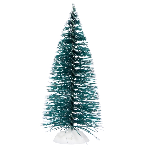 Frosted Mini Bottle Brush Pine Christmas Village Trees - 4" - Set of 2