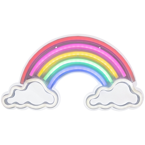 15.75" LED NEON Rainbow and Clouds Wall Sign