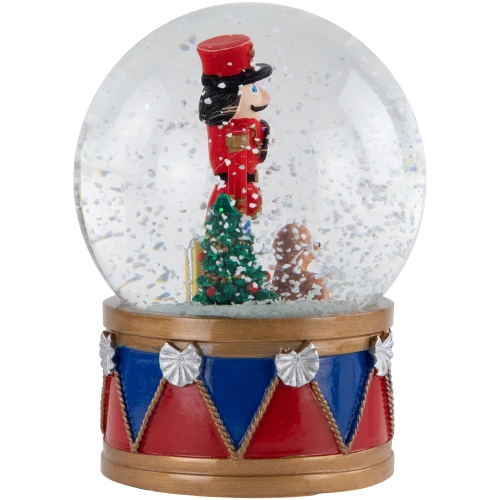 6" Nutcracker with Teddy Bear Musical Christmas Snow Globe