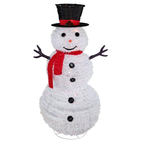 NORTHLIGHT  4' Lighted Pop-Up Snowman Outdoor Christmas Decoration