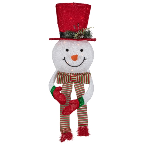 21.5" Lighted Snowman with Red Top Hat Christmas Tree Topper