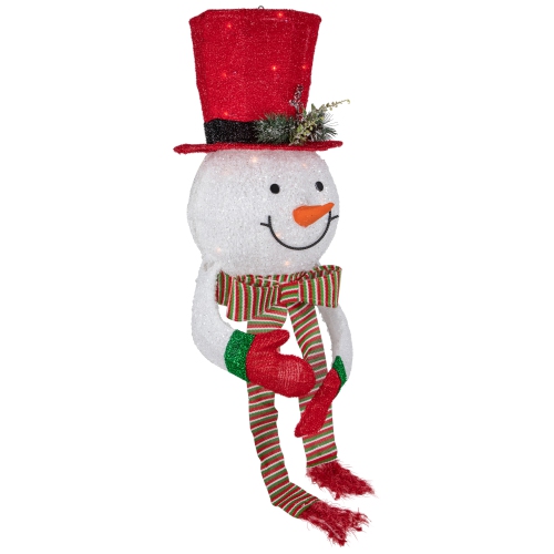 21.5" Lighted Snowman with Red Top Hat Christmas Tree Topper