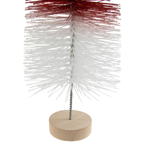 Glittered Sisal Christmas Tree - 15.5" - Red and White
