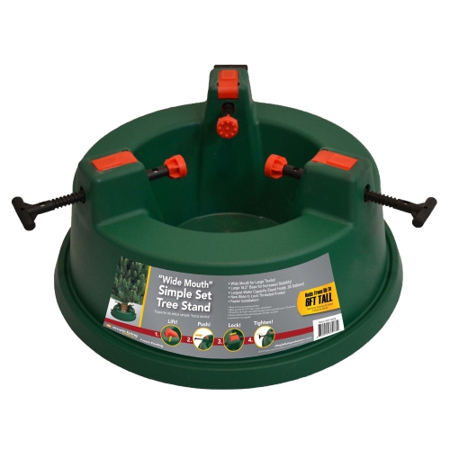 Support pour arbre de Noël en forme d'arbre de Noël à goulot large, vert – peut contenir des arbres jusqu'à 6 pi