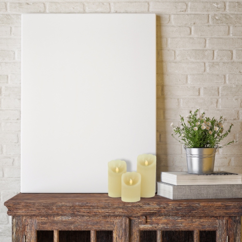 Bougies piliers sans flamme à DEL, 6 po, crème, ensemble de 3